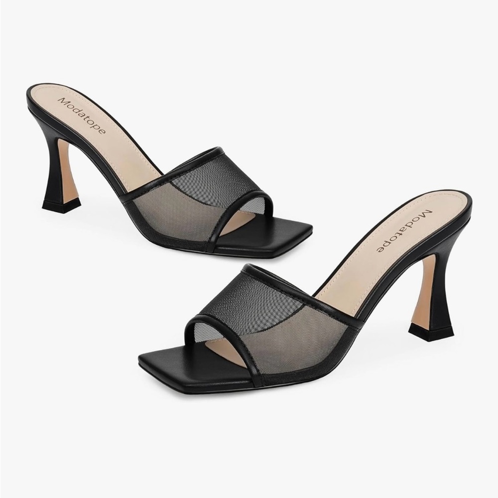 Open Toe Mesh Women's Heels